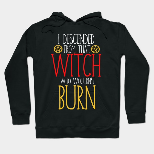 I descended from that witch who wouldn't burn Hoodie by bubbsnugg